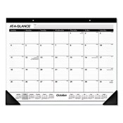 AT-A-GLANCE® Academic Year Ruled Desk Pad, 21.75 x 17, White Sheets, Black Binding, Black Corners, 16-Month (Sept to Dec): 2024 to 2025 Item: AAGSK241600