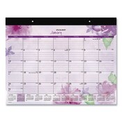 AT-A-GLANCE® Beautiful Day Desk Pad Calendar, Floral Artwork, 21.75 x 17, Assorted Color Sheets, Black Binding, 12-Month (Jan-Dec): 2025 Item: AAGSK38704