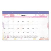 AT-A-GLANCE® Watercolors Monthly Desk Pad Calendar, Butterfly Artwork, 17.75 x 11, White Sheets, Purple Binding, 12-Month (Jan-Dec): 2025 Item: AAGSK91705