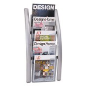 Alba™ Wall Literature Display, 13w x 3.5d x 28.5h, Silver Gray/Translucent Item: ABADDICE5M