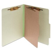ACCO Pressboard Classification Folders, 2" Expansion, 1 Divider, 4 Fasteners, Letter Size, Leaf Green Exterior, 10/Box Item: ACC15044