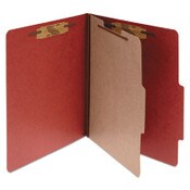 ACCO Pressboard Classification Folders, 2" Expansion, 1 Divider, 4 Fasteners, Legal Size, Earth Red Exterior, 10/Box Item: ACC16034