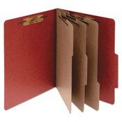 ACCO Pressboard Classification Folders, 4" Expansion, 3 Dividers, 8 Fasteners, Legal Size, Earth Red Exterior, 10/Box Item: ACC16038
