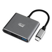 Adesso 3-in-1 USB-C Multi-Port TAA Compliant Docking Station, HDMI, USB-C, USB 3 A+PD, Black/Gray Item: ADEAUH4010