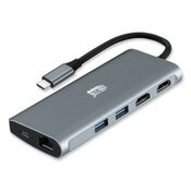 Adesso 9-in-1 USB Type-C Docking Station, 2 HDMI/3 USB C/SD and TF Slot/RJ45, Gray/Black Item: ADEAUH4040
