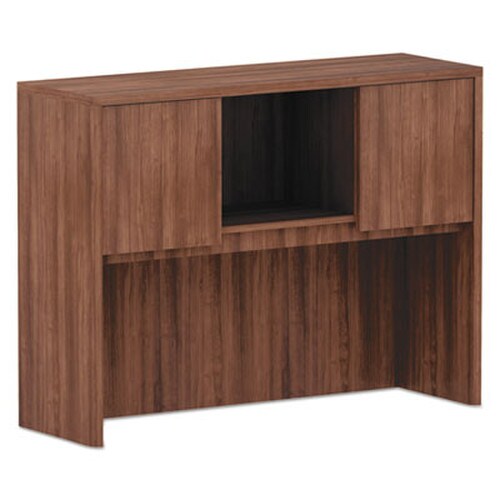 Alera® Alera Valencia Series Hutch with Doors, 3 Compartments, 47.13w x 15d x 35.38h, Modern Walnut Item: ALEVA284815WA