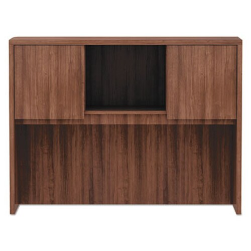 Alera® Alera Valencia Series Hutch with Doors, 3 Compartments, 47.13w x 15d x 35.38h, Modern Walnut Item: ALEVA284815WA