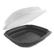Anchor Packaging Culinary Lites Microwavable Container, 47.5 oz, 10.56 x 9.98 x 3.18, Clear/Black, Plastic, 100/Carton Item: ANZ4699610