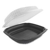 Anchor Packaging Culinary Lites Microwavable Container, 39 oz, 9 x 9 x 3.01, Clear/Black, Plastic, 100/Carton Item: ANZ4699911