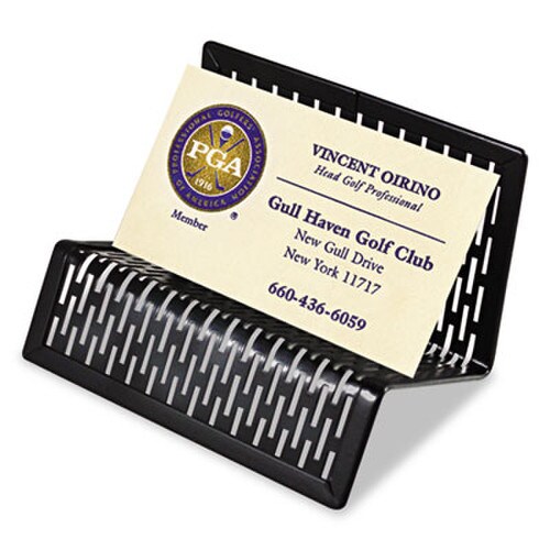 Artistic® Urban Collection Punched Metal Business Card Holder, Holds 50 2 x 3.5 Cards, Perforated Steel, Black Item: AOPART20001