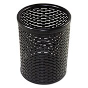 Artistic® Urban Collection Punched Metal Pencil Cup, 3.5" Diameter x 4.5"h, Black Item: AOPART20005