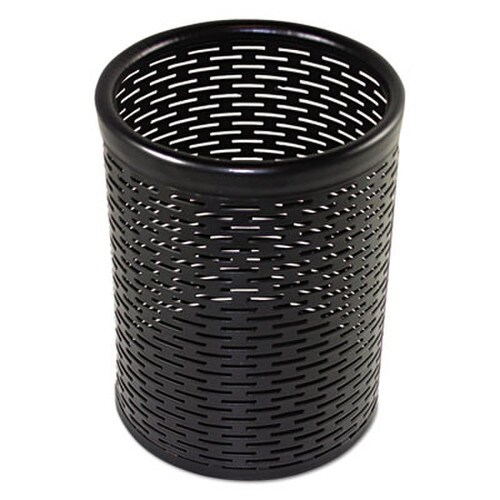 Artistic® Urban Collection Punched Metal Pencil Cup, 3.5" Diameter x 4.5"h, Black Item: AOPART20005