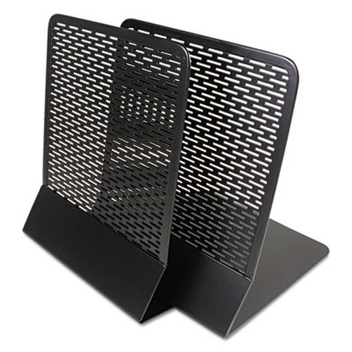 Artistic® Urban Collection Punched Metal Bookends, Nonskid, 5.5 x 6.5 x 6.5, Perforated Steel, Black, 1 Pair Item: AOPART20008