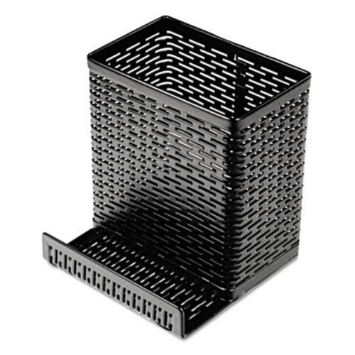 Artistic® Urban Collection Punched Metal Pencil Cup/Cell Phone Stand, Perforated Steel, 3.5 x 3.5, Black Item: AOPART20014
