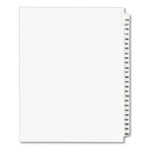 Avery® Preprinted Legal Exhibit Side Tab Index Dividers, Avery Style, 25-Tab, 176 to 200, 11 x 8.5, White, 1 Set, (1337) Item: AVE01337
