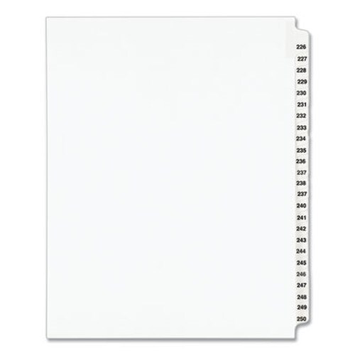 Avery® Preprinted Legal Exhibit Side Tab Index Dividers, Avery Style, 25-Tab, 226 to 250, 11 x 8.5, White, 1 Set, (1339) Item: AVE01339