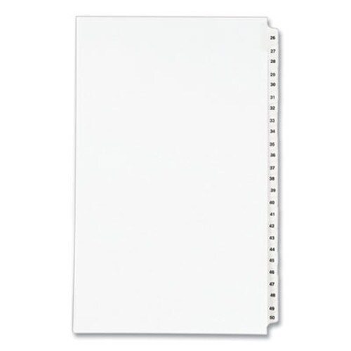 Avery® Preprinted Legal Exhibit Side Tab Index Dividers, Avery Style, 25-Tab, 26 to 50, 14 x 8.5, White, 1 Set, (1431) Item: AVE01431