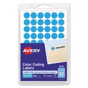 Avery® Handwrite Only Self-Adhesive Removable Round Color-Coding Labels, 0.5" dia, Light Blue, 60/Sheet, 14 Sheets/Pack, (5050) Item: AVE05050
