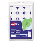 Avery® Printable Mailing Seals, 1" dia, Clear, 15/Sheet, 32 Sheets/Pack, (5248) Item: AVE05248