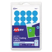 Avery® Printable Self-Adhesive Removable Color-Coding Labels, 0.75" dia, Light Blue, 24/Sheet, 42 Sheets/Pack, (5461) Item: AVE05461