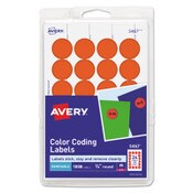Avery® Printable Self-Adhesive Removable Color-Coding Labels, 0.75" dia, Neon Red, 24/Sheet, 42 Sheets/Pack, (5467) Item: AVE05467