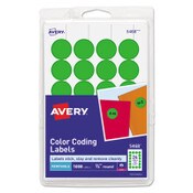 Avery® Printable Self-Adhesive Removable Color-Coding Labels, 0.75" dia, Neon Green, 24/Sheet, 42 Sheets/Pack, (5468) Item: AVE05468