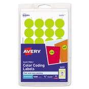 Avery® Printable Self-Adhesive Removable Color-Coding Labels, 0.75" dia, Neon Yellow, 24/Sheet, 42 Sheets/Pack, (5470) Item: AVE05470