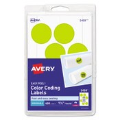 Avery® Printable Self-Adhesive Removable Color-Coding Labels, 1.25" dia, Neon Yellow, 8/Sheet, 50 Sheets/Pack, (5499) Item: AVE05499