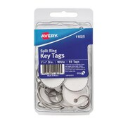 Avery® Key Tags with Split Ring, 1.25" dia, White, 50/Pack Item: AVE11025