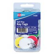 Avery® Key Tags with Split Ring, 1.25" dia, Assorted Colors, 50/Pack Item: AVE11026