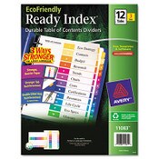 Avery® Customizable Table of Contents Ready Index Dividers with Multicolor Tabs, 12-Tab, 1 to 12, 11 x 8.5, White, 3 Sets Item: AVE11083