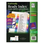 Avery® Customizable Table of Contents Ready Index Dividers with Multicolor Tabs, 26-Tab, A to Z, 11 x 8.5, White, 1 Set Item: AVE11085