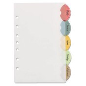 Avery® Insertable Style Edge Tab Plastic Dividers, 7-Hole Punched, 5-Tab, 8.5 x 5.5, Translucent, 1 Set Item: AVE11118