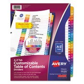 Avery® Customizable TOC Ready Index Multicolor Tab Dividers, 26-Tab, A to Z, 11 x 8.5, White, Traditional Color Tabs, 1 Set Item: AVE11125