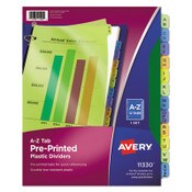 Avery® Durable Preprinted Plastic Tab Dividers, 12-Tab, A to Z, 11 x 8.5, Assorted, 1 Set Item: AVE11330