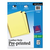 Avery® Preprinted Black Leather Tab Dividers w/Gold Reinforced Edge, 31-Tab, 1 to 31, 11 x 8.5, Buff, 1 Set Item: AVE11352