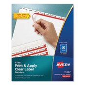 Avery® Print and Apply Index Maker Clear Label Dividers, 8-Tab, 11 x 8.5, White, 25 Sets Item: AVE11447