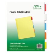 Office Essentials™ Plastic Insertable Dividers, 5-Tab, 11 x 8.5, Assorted Tabs, 1 Set Item: AVE11465
