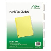 Office Essentials™ Plastic Insertable Dividers, 5-Tab, 11 x 8.5, Clear Tabs, 1 Set Item: AVE11466
