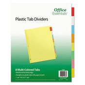 Office Essentials™ Plastic Insertable Dividers, 8-Tab, 11 x 8.5, Assorted Tabs, 1 Set Item: AVE11467
