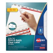 Avery® Print and Apply Index Maker Clear Label Dividers, Big Tab, 8-Tab, 11 x 8.5, White, 5 Sets Item: AVE11493
