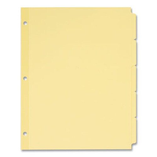 Avery® Write and Erase Plain-Tab Paper Dividers, 5-Tab, 11 x 8.5, Buff, 36 Sets Item: AVE11501