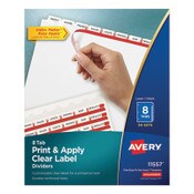 Avery® Print and Apply Index Maker Clear Label Dividers, 8-Tab, 11 x 8.5, White, 50 Sets Item: AVE11557