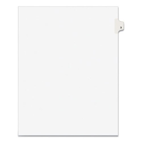 Avery® Preprinted Legal Exhibit Side Tab Index Dividers, Avery Style, 10-Tab, 3, 11 x 8.5, White, 25/Pack Item: AVE11913