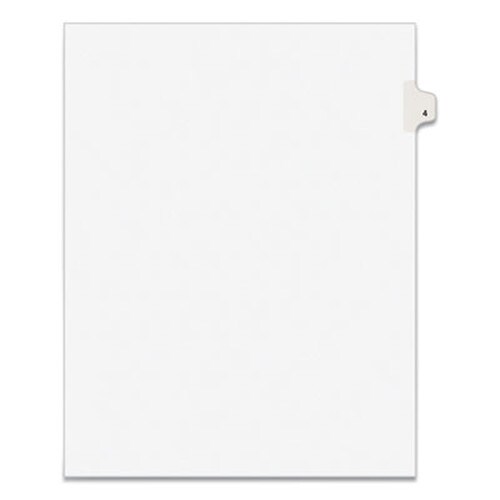 Avery® Preprinted Legal Exhibit Side Tab Index Dividers, Avery Style, 10-Tab, 4, 11 x 8.5, White, 25/Pack Item: AVE11914