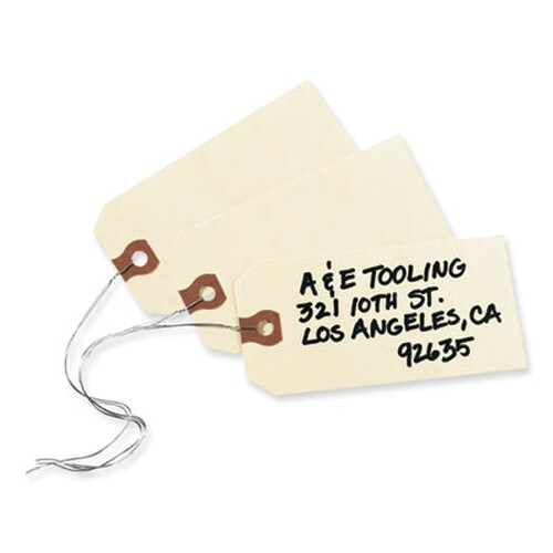 Avery® Double Wired Shipping Tags, 11.5 pt Stock, 4.25 x 2.13, Manila, 1,000/Box Item: AVE12604