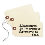 Avery® Double Wired Shipping Tags, 11.5 pt Stock, 5.25 x 2.63, Manila, 1,000/Box Item: AVE12606