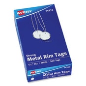 Avery® Heavyweight Stock Metal Rim Tags, 1.25" dia, White, 500/Box Item: AVE14313