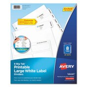 Avery® Big Tab Printable Large White Label Tab Dividers, 8-Tab, 11 x 8.5, White, 20 Sets Item: AVE14441