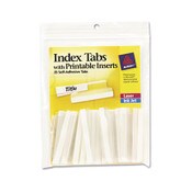 Avery® Insertable Index Tabs with Printable Inserts, 1/5-Cut, Clear, 2" Wide, 25/Pack Item: AVE16241